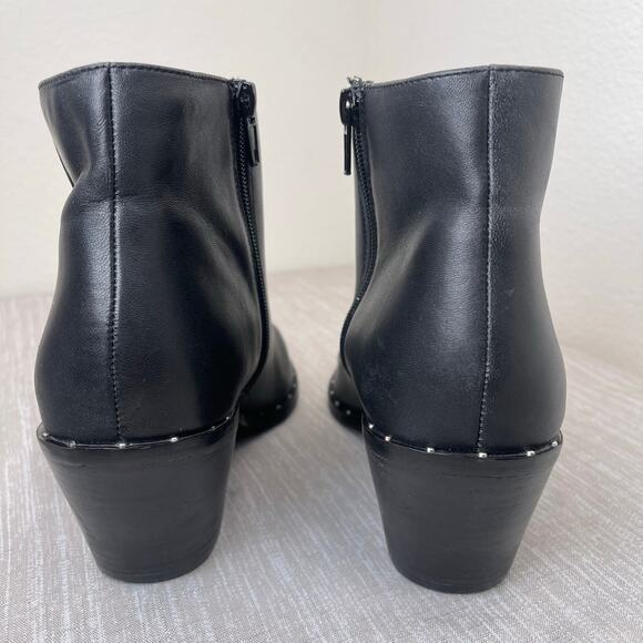 Charles by Charles David Plato Black Leather Studded Pointed Toe Ankle Boots 9.5 - Picture 5 of 10
